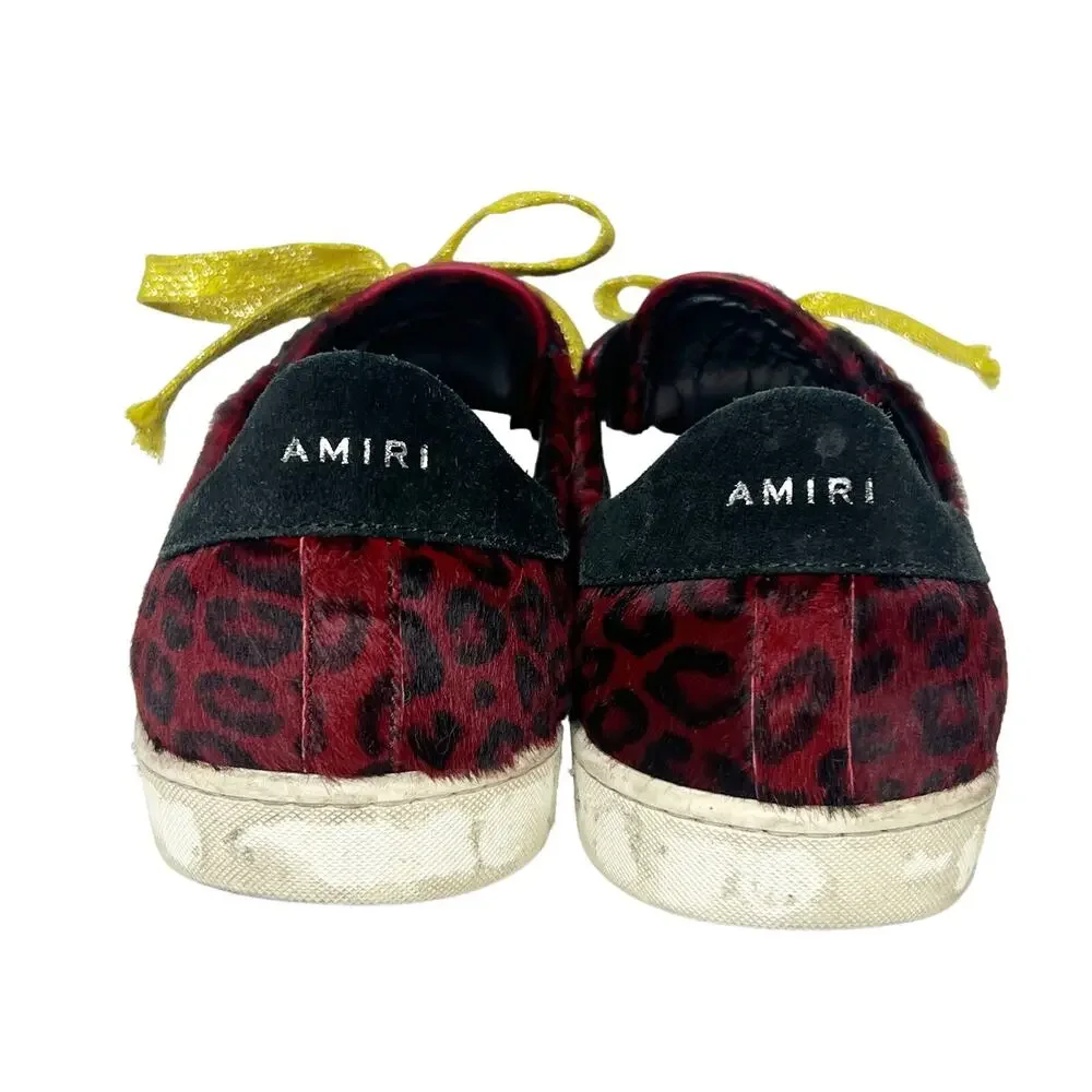 AMIRI Live Forever Leopard Viper Sneakers Red Black White Mens Size EU 44 US 11